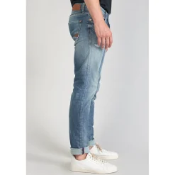 Jeans regular, droit 700/17 relax, longueur 34 bleu en coton Chase