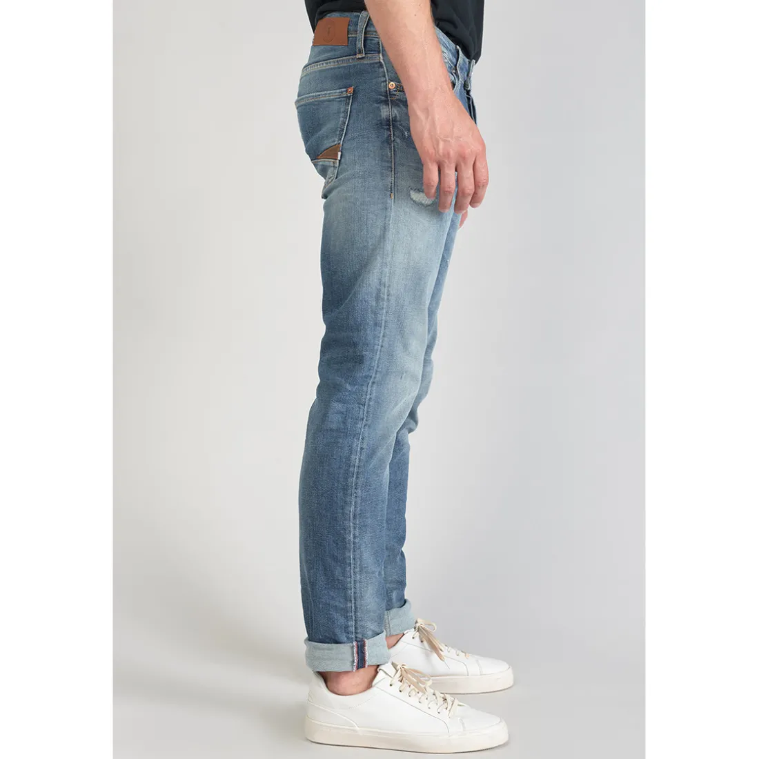 Jeans regular, droit 700/17 relax, longueur 34 bleu en coton Chase