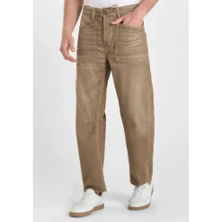 Jeans regular, droit HOBO, longueur 34 beige en coton Ari