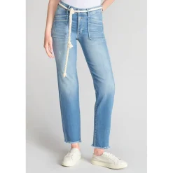 Jeans regular, droit pricilia, 7/8ème bleu Fleur