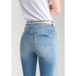 Jeans regular, droit pricilia, 7/8ème bleu Fleur