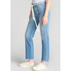 Jeans regular, droit pricilia, 7/8ème bleu Fleur
