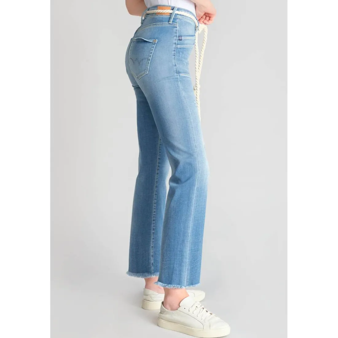 Jeans regular, droit pricilia, 7/8ème bleu Fleur