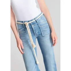 Jeans regular, droit pricilia, 7/8ème bleu Fleur