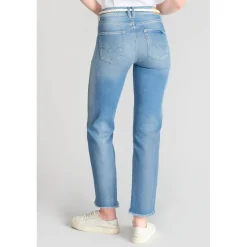 Jeans regular, droit pricilia, 7/8ème bleu Fleur