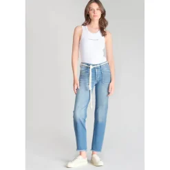Jeans regular, droit pricilia, 7/8ème bleu Fleur