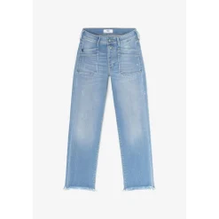 Jeans regular, droit pricilia, 7/8ème bleu Fleur