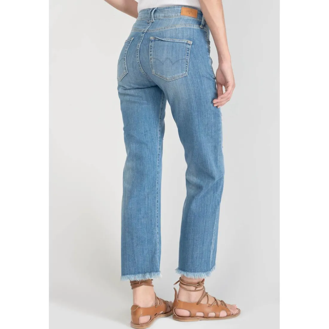 Jeans regular, droit pricilia, 7/8ème bleu en coton Page