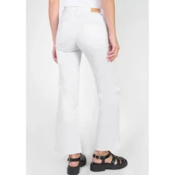 Jeans regular, droit pulp wide leg taille haute 7/8ème, longueur 34 blanc Xena