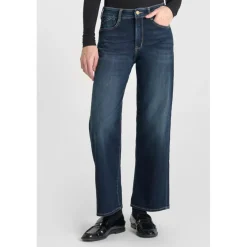 Jeans regular, droit pulp wide leg taille haute 7/8ème, 7/8ème bleu en coton Noémie