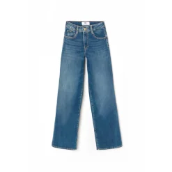 Jeans regular, droit pulp slim taille haute, longueur 34 bleu Zoe