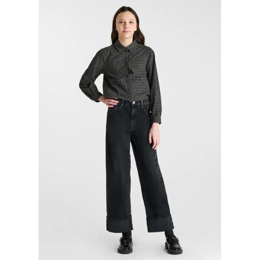 Jeans regular, droit REVERS, longueur 34 noir Ines