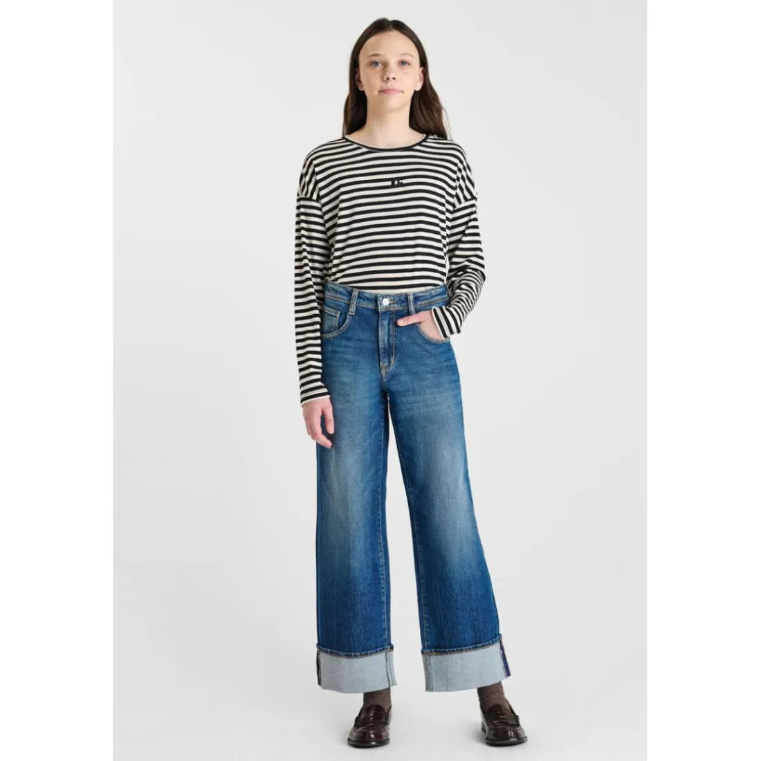 Jeans regular, droit REVERS, longueur 34 bleu Lina
