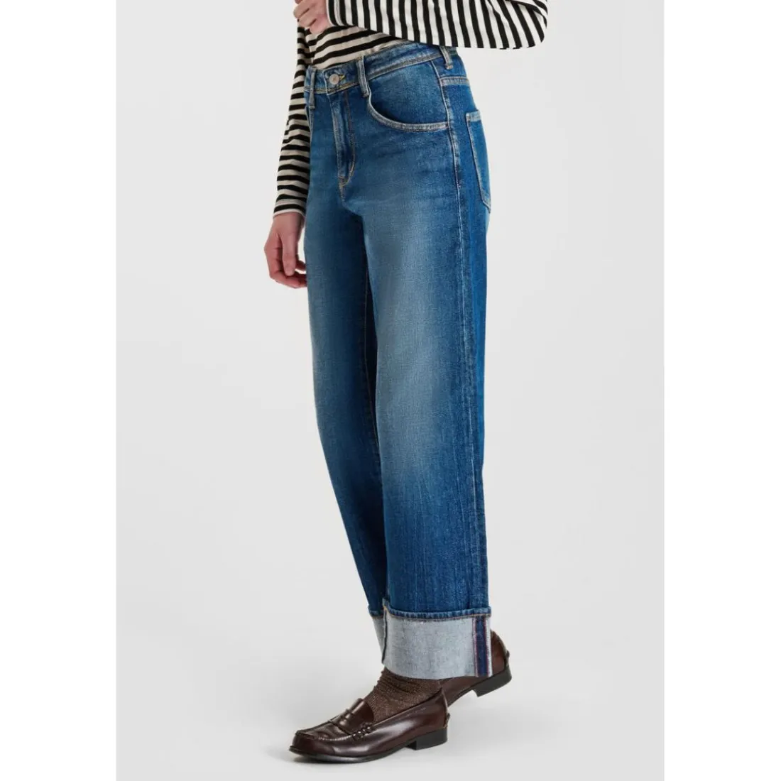 Jeans regular, droit REVERS, longueur 34 bleu Lina