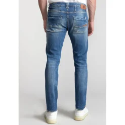 Jeans regular Ternas 800/12, longueur 34 bleu en coton