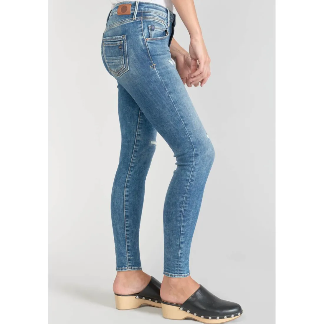 Jeans skinny POWER, 7/8ème bleu en coton Kai