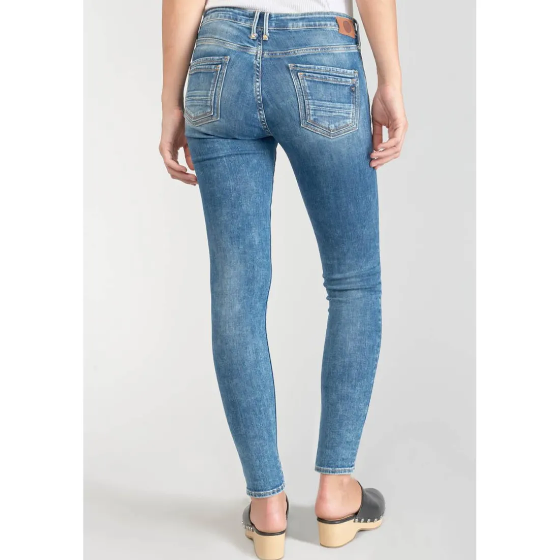 Jeans skinny POWER, 7/8ème bleu en coton Kai