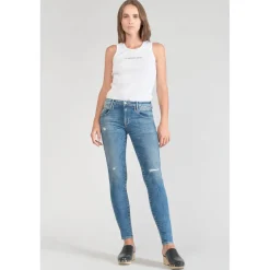 Jeans skinny POWER, 7/8ème bleu en coton Kai