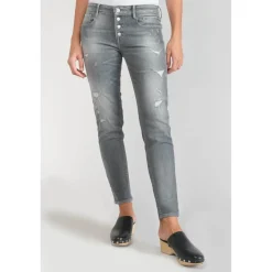 Jeans skinny POWER, 7/8ème gris en coton