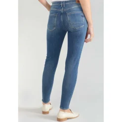 Jeans skinny taille haute POWER, 7/8ème bleu en coton Cate