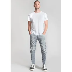 Jeans tapered 903, longueur 34 gris Milo en coton