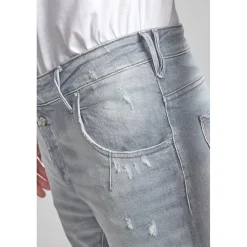 Jeans tapered 903, longueur 34 gris Milo en coton