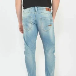 Jeans tapered 903, longueur 34 bleu en coton Gael