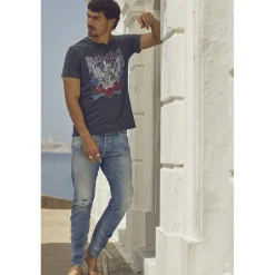 Jeans tapered 903, longueur 34 bleu en coton Tom