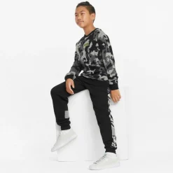 Jogging ajusté à motif camouflage ESS+CAMO noir en coton