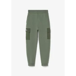 Jogging garçon, bi-matière Outobo kaki en coton