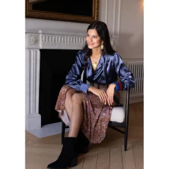 Jupe boutonnée Céline en viscose