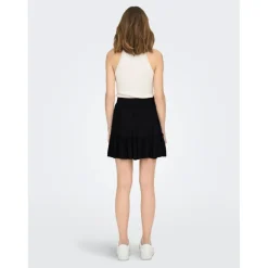 Jupe courte Volants Longueur mini noir en viscose