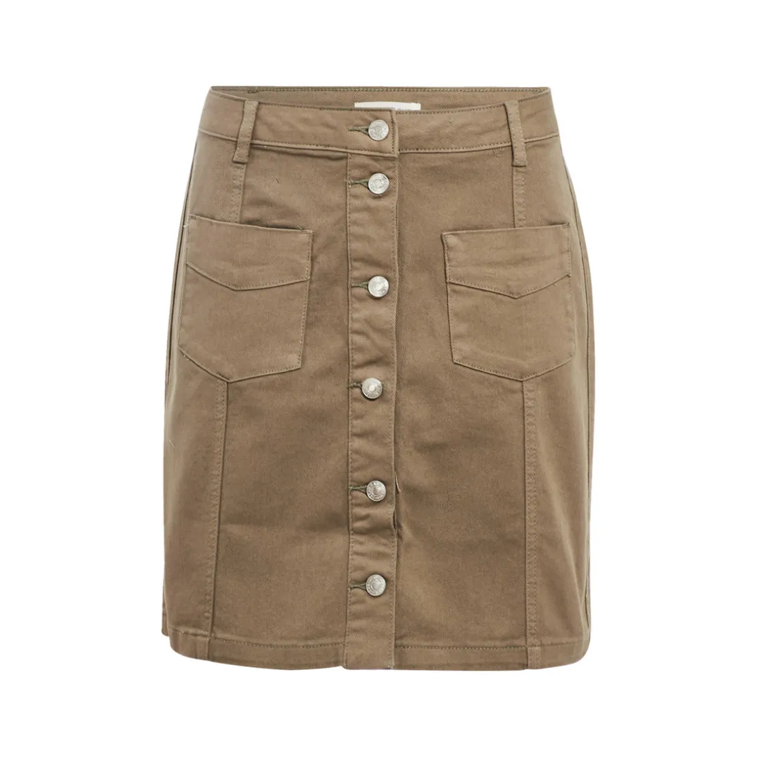 Jupe droite boutonnée en jean