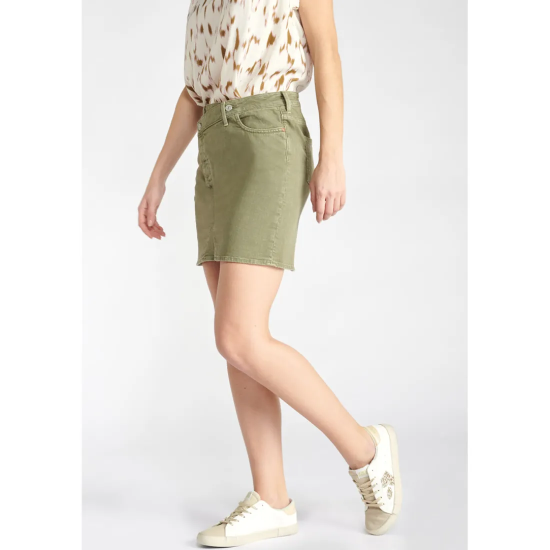 Jupe droite en jeans ALOFI vert