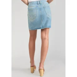 Jupe droite en jeans ALOFI bleu Dot
