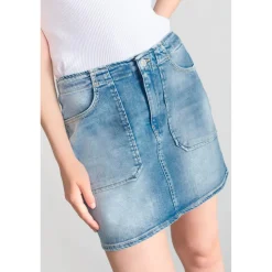 Jupe droite en jeans CALZAN bleu