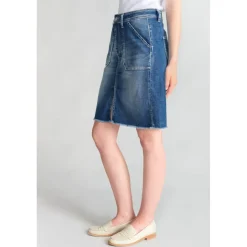 Jupe droite en jeans LEDISI bleu Ora