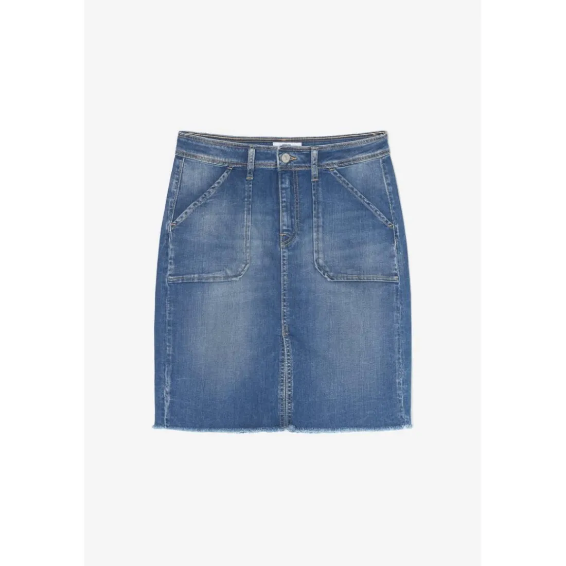 Jupe droite en jeans LEDISI bleu Ora