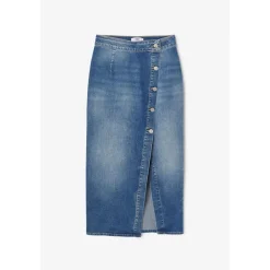 Jupe droite en jeans RAPHA bleu Mila