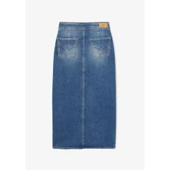 Jupe droite en jeans RAPHA bleu Mila