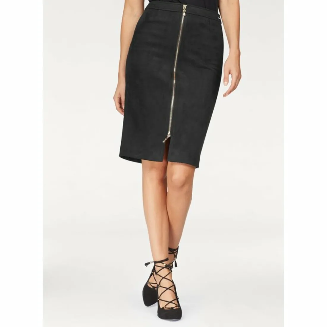 Jupe droite zip avant femme Bruno Banani - Noir