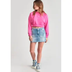 Jupe fille, droite en jeans ZAZA bleu Tara