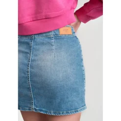 Jupe fille, droite en jeans ZAZA bleu Tara