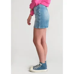 Jupe fille, droite en jeans ZAZA bleu Tara