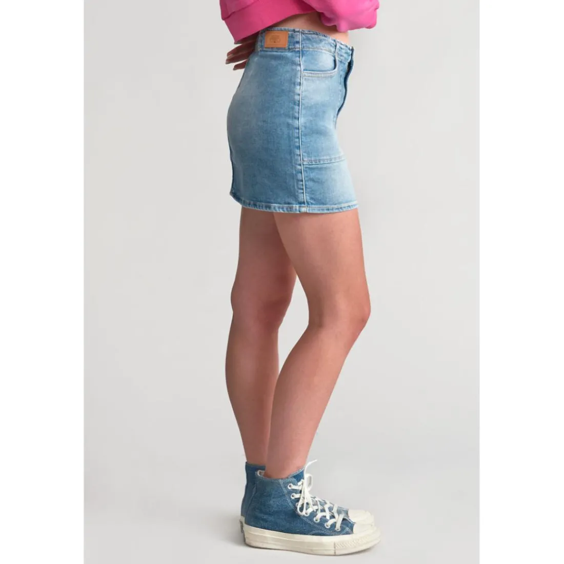 Jupe fille, droite en jeans ZAZA bleu Tara
