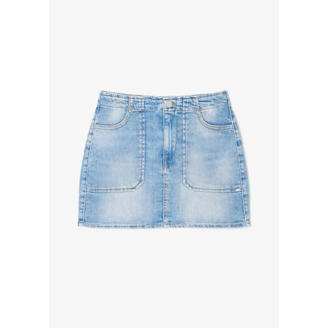 Jupe fille, droite en jeans ZAZA bleu Tara