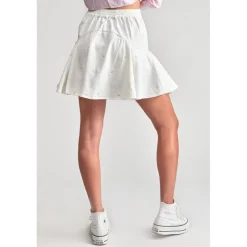 Jupe fille, evasée, patineuse SHELAGI blanc en coton