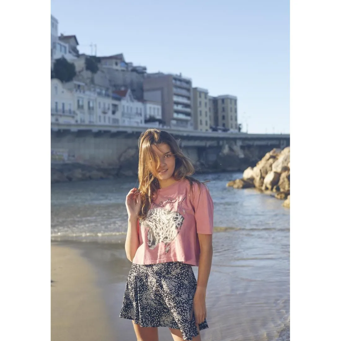 Jupe fille, evasée, patineuse CAANDG noir