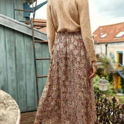 Jupe JOAN beige en viscose