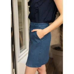 Jupe LAIS bleu stone en coton